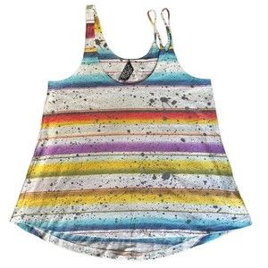 Seneca Rising PacSun Tank Rainbow Striped Flowy Top M Medium